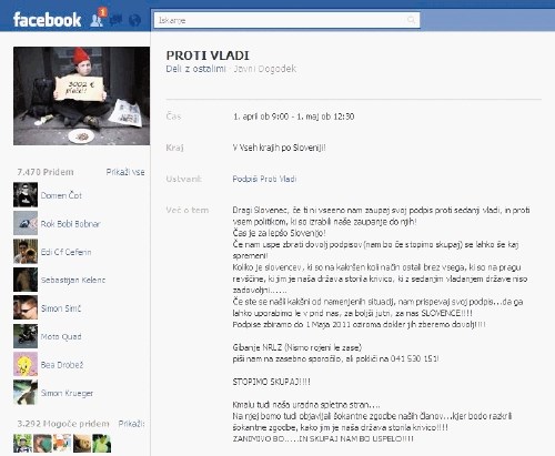 Spletna stran gibanja Nismo rojeni le zase, kjer pozivajo na proteste v vseh slovenskih krajih. Na Facebooku lahko najdemo...
