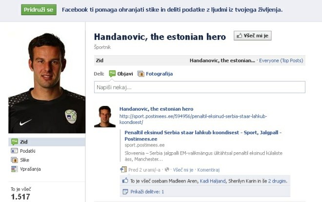 Samir Handanović je postal za Estonce pravi junak.