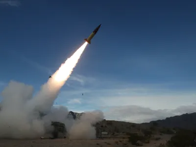 In this image provided by the U.S. Army, soldiers, from the 3rd Battalion, 321st Field Artillery Regiment of the 18th Field Artillery Brigade out of Fort Bragg N.C., conduct live fire testing at White Sands Missile Range, N.M., on Dec. 14, 2021, of early versions of the Army Tactical Missile System. Ukrainian leaders are begging the U.S. and Western allies for air defense systems and longer-range weapons to keep up the momentum in their counteroffensive against Russia and fight back against Moscow's intensified attacks. Defense Secretary Lloyd Austin says allies are committed to sending weapons "as fast as we can physically get them there." (John Hamilton/U.S. Army via AP)