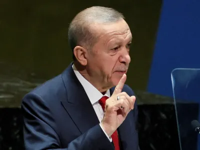 FILE PHOTO: Turkey's President Tayyip Erdogan addresses the 78th Session of the U.N. General Assembly in New York City, U.S., September 19, 2023. REUTERS/Brendan McDermid/File Photo