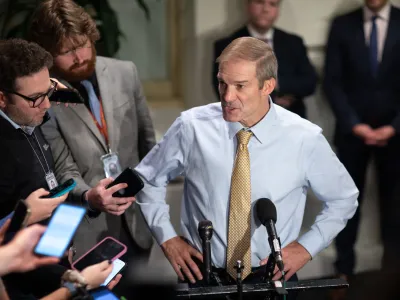 20 October 2023, US, Washington: US Representative Jim Jordan (R) speaks to reporters after being dropped by the Republicans as a nominee for the Speaker of The House at the US Capitol in Washington. Photo: Branden Camp/ZUMA Press Wire/dpa