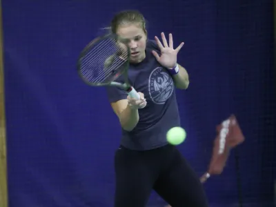 - Veronika Erjavec, tenisačica.- 02.11.2023-Trening ženske reprezentance Slovenije v tenisu pred odhodom na zaključni turnir pokala BJK v Španiji. //FOTO: Bojan Velikonja