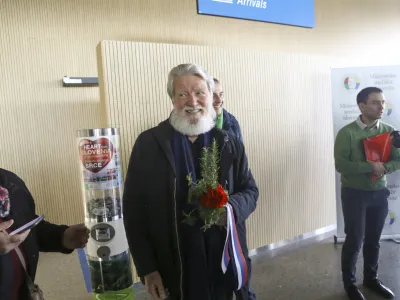 Pedro Opeka- 28.11.2023 - izjava za medije slovenskega misijonarja Pedra Opeke ob prihodu v Slovenijo s predstavitvijo programa obiska misijonarja v Sloveniji; //FOTO: Luka Cjuha