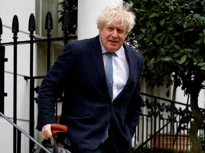 FILE PHOTO: Former British Prime Minister Boris Johnson leaves his home, in London, Britain March 21, 2023. REUTERS/Peter Nicholls/File Photo/File Photo