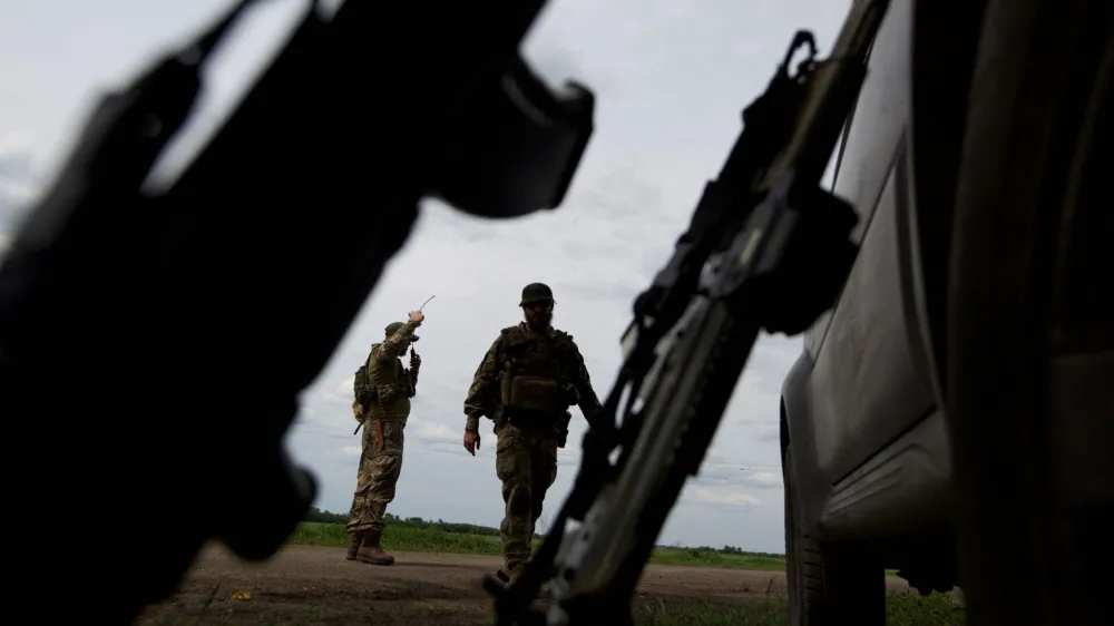 Ukrainian mariners patrol an area, as Russia's attack on Ukraine continues, near a frontline in Donetsk region, Ukraine May 26, 2022. Anna Kudriavtseva