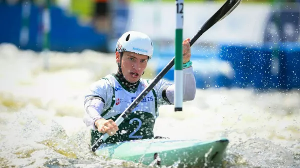 Žiga Lin Hočevar Kolna Canoe Slalom Course, Krakow, Poland.August, 19th, 2023. Junior and U23 Canoe Slalom World Championships 2023. Photo credit Planet Canoe/ Damiano Benedetto