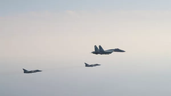 Russian aircrafts are pictured after two Russian aircrafts SU 27 and two SU 24 violated Swedish airspace east of Gotland, over the sea March 2, 2022. Picture taken March 2, 2022. Swedish Air Force / Handout /TT News Agency/via REUTERS   ATTENTION EDITORS - THIS IMAGE WAS PROVIDED BY A THIRD PARTY. SWEDEN OUT. NO COMMERCIAL OR EDITORIAL SALES IN SWEDEN.