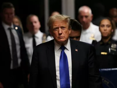 Former U.S. President Donald Trump walks out of the courtroom at the conclusion of his hush money trial at Manhattan Criminal Court on May 30, 2024 in New York City. A jury has found former U.S. President Donald Trump guilty on 34 felony counts of falsifying business records in the first of his criminal cases to go to trial. Sentencing is set for July 11th.   Michael M. Santiago/Pool via REUTERS