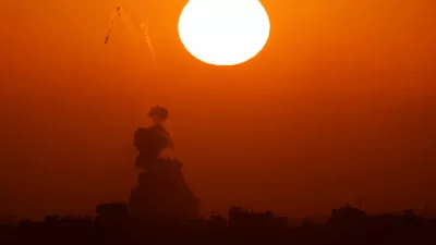 An explosion is seen following an Israeli air strike in Gaza, amid the ongoing conflict between Israel and the Palestinian Islamist group Hamas, as seen from Israel, June 2, 2024. REUTERS/Amir Cohen