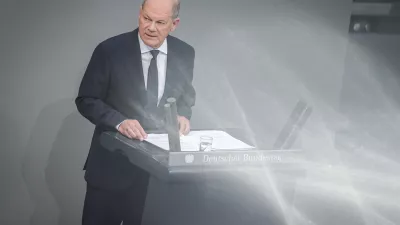 06 June 2024, Berlin: German Chancellor Olaf Scholz makes a government statement on the "current security situation" in a plenary session of the German Bundestag. Photo: Kay Nietfeld/dpa