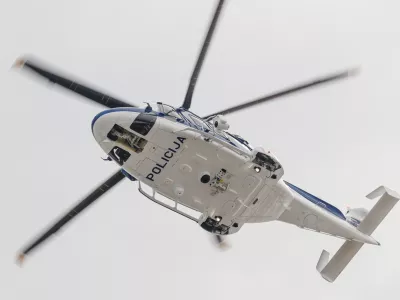 Zgornji Brnik, letalska policijska enota.Prevzem novega policijskega helikopterja.