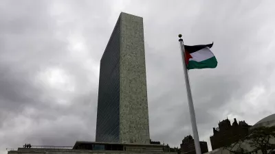 ﻿The Palestinian flag flies after being raised by Palestinian President Mahmoud Abbas in a ceremony at the United Nations General Assembly at the United Nations in Manhattan, New York September 30, 2015. Even though Palestine is not a member of the United Nations, the General Assembly adopted a Palestinian-drafted resolution that permits non-member observer states to fly their flags alongside those of full member states. REUTERS/Eduardo Munoz