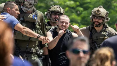 Almog Meir Jan, a released hostage reacts, after the military said that Israeli forces have rescued four hostages alive from the central Gaza Strip on Saturday, in Ramat Gan, Israel June 8, 2024. REUTERS/Marko Djurica