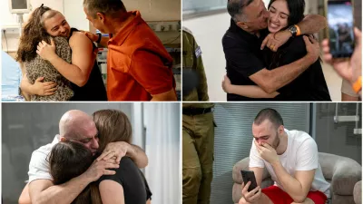 A combination picture shows (clockwise from top left) former hostages Almog Meir Jan, Noa Argamani, Andrey Kozlov and Shlomi Ziv who were held by Palestinian Islamist group Hamas in Gaza and rescued more than eight months later in a special operation by Israeli forces in the Gaza Strip, after their arrival in Ramat Gan, Israel June 8, 2024. Israeli Army/Handout via Reuters THIS IMAGE HAS BEEN SUPPLIED BY A THIRD PARTY   TPX IMAGES OF THE DAY