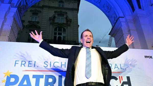 09 June 2024, Austria, Vienna: FPO top candidate Harald Vilimsky at the FPO election party. Photo: Helmut Fohringer/APA/dpa