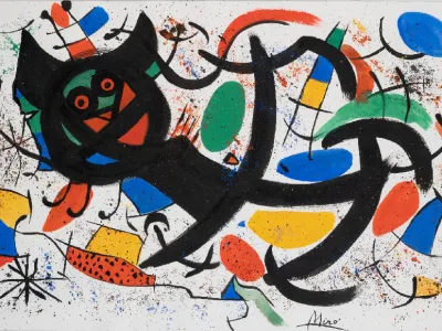 Joan Miro Figura<br>Razstava Narodni muzej Slovenije Popotovanja. Umetniška zbirka družine Boljkovac, original/ponaredek