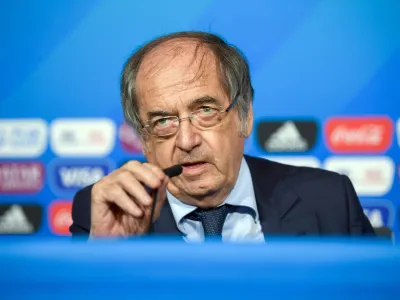 FILED - 05 July 2019, France, Decines-Charpieu: Noel Le Graet, President of the French Football Federation, speaks at a press conference during the 2019 FIFA women's World Cup. Photo: Sebastian Gollnow/dpa