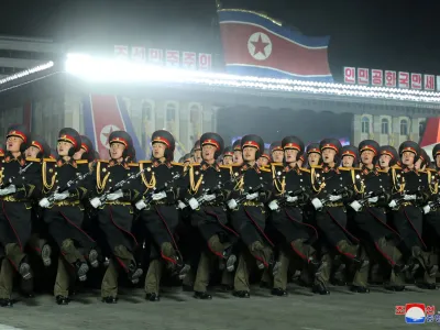 FILE PHOTO: Troops take part in a military parade to mark the 75th founding anniversary of North Korea's army, in Pyongyang, North Korea February 8, 2023, in this photo released by North Korea's Korean Central News Agency (KCNA).  KCNA via REUTERS  ATTENTION EDITORS - THIS IMAGE WAS PROVIDED BY A THIRD PARTY. REUTERS IS UNABLE TO INDEPENDENTLY VERIFY THIS IMAGE. NO THIRD PARTY SALES. SOUTH KOREA OUT. NO COMMERCIAL OR EDITORIAL SALES IN SOUTH KOREA./File Photo