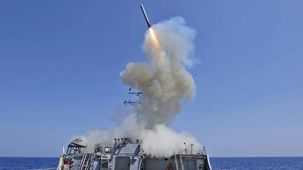 ﻿The guided-missile destroyer USS Barry launches a Tomahawk cruise missile from the ship's bow in the Mediterranean Sea in this U.S. Navy handout photo taken March 29, 2011. Barry is one of four U.S. destroyers currently deployed in the Mediterranean Sea equipped with long-range Tomahawk missles that could potentially be used to strike Syria, according to officials.  REUTERS/Jonathan Sunderman/U.S. Navy/Handout/Files  (ITALY - Tags: MILITARY POLITICS CIVIL UNREST) FOR EDITORIAL USE ONLY. NOT FOR SALE FOR MARKETING OR ADVERTISING CAMPAIGNS