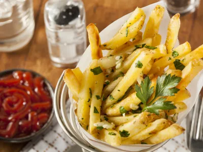 Garlic and Parsley French Fries with Ketchup