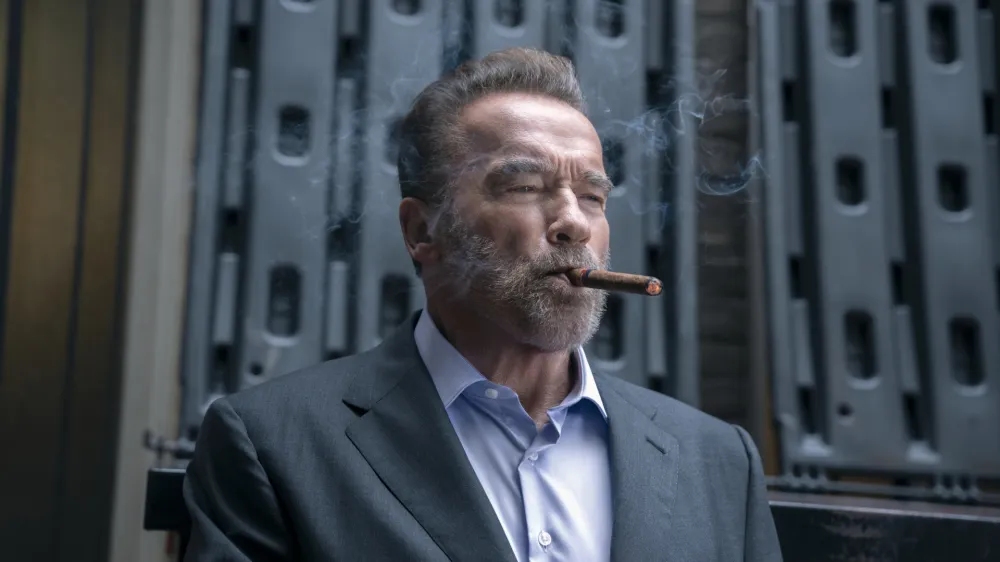 Fubar. Arnold Schwarzenegger as Luke Brunner in episode 101 of Fubar. Cr. Christos Kalohoridis/Netflix © 2023