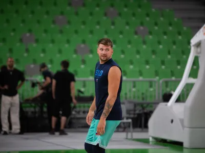 - Luka Dončić- 01.08.2023. Odprti trening slovenske moške košarkarske reprezentance pred prijateljsko tekmo, pred Svetovnim prvenstvom, z Grčijo.//FOTO: Bojan Velikonja