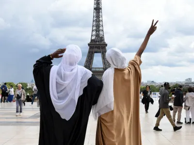 French Education and Youth Minister Gabriel Attal announces the ban on the Abaya at school in Paris, France on August 28, 2023. Photo by Alain Apaydin/ABACAPRESS.COM