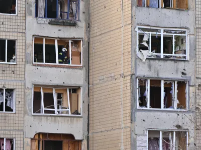 29 December 2023, Ukraine, Lviv: A view of a residential high-rise building damaged by a Russian missile attack on Lviv, western Ukraine. Photo: -/Ukrinform/dpa