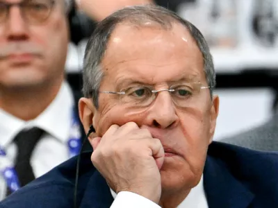 Russia's Foreign Minister Sergei Lavrov attends the plenary session of the 31st Organization for Security and Cooperation in Europe (OSCE) Ministerial summit in Ta'Qali, Malta, on December 5, 2024.   ALBERTO PIZZOLI/Pool via REUTERS