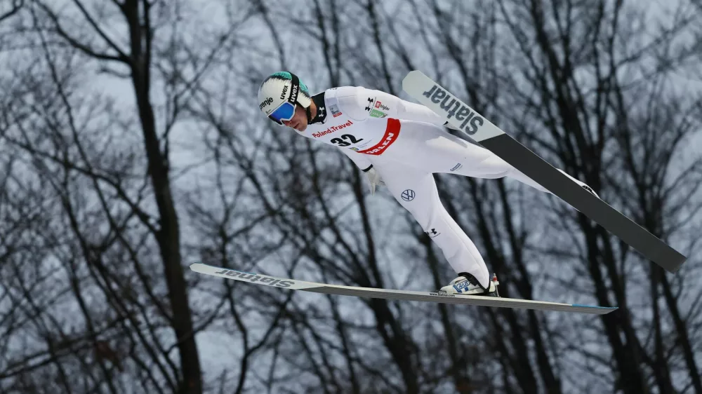 Ski Jumping - FIS Ski Jumping World Cup - Wisla, Poland - December 7, 2024 Slovenia's Timi Zajc in action during the men's individual HS134 REUTERS/Kacper Pempel