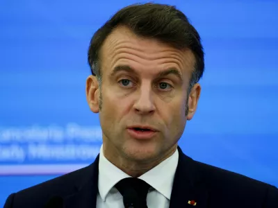 French President Emmanuel Macron speaks, at the Chancellery of the Prime Minister, in Warsaw, Poland, December 12, 2024. REUTERS/Kacper Pempel