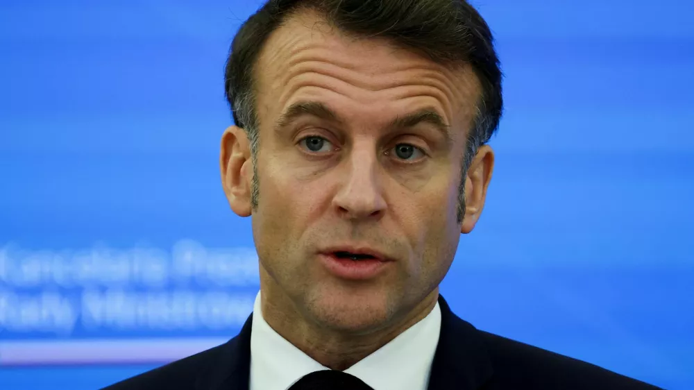 French President Emmanuel Macron speaks, at the Chancellery of the Prime Minister, in Warsaw, Poland, December 12, 2024. REUTERS/Kacper Pempel