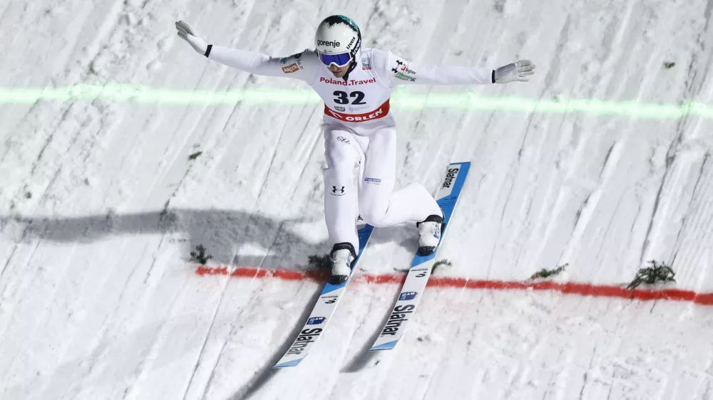 Ski Jumping - FIS Ski Jumping World Cup - Wisla, Poland - December 7, 2024 Slovenia's Timi Zajc during the men's individual HS134 REUTERS/Kacper Pempel