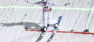 Ski Jumping - FIS Ski Jumping World Cup - Wisla, Poland - December 7, 2024 Slovenia's Timi Zajc during the men's individual HS134 REUTERS/Kacper Pempel