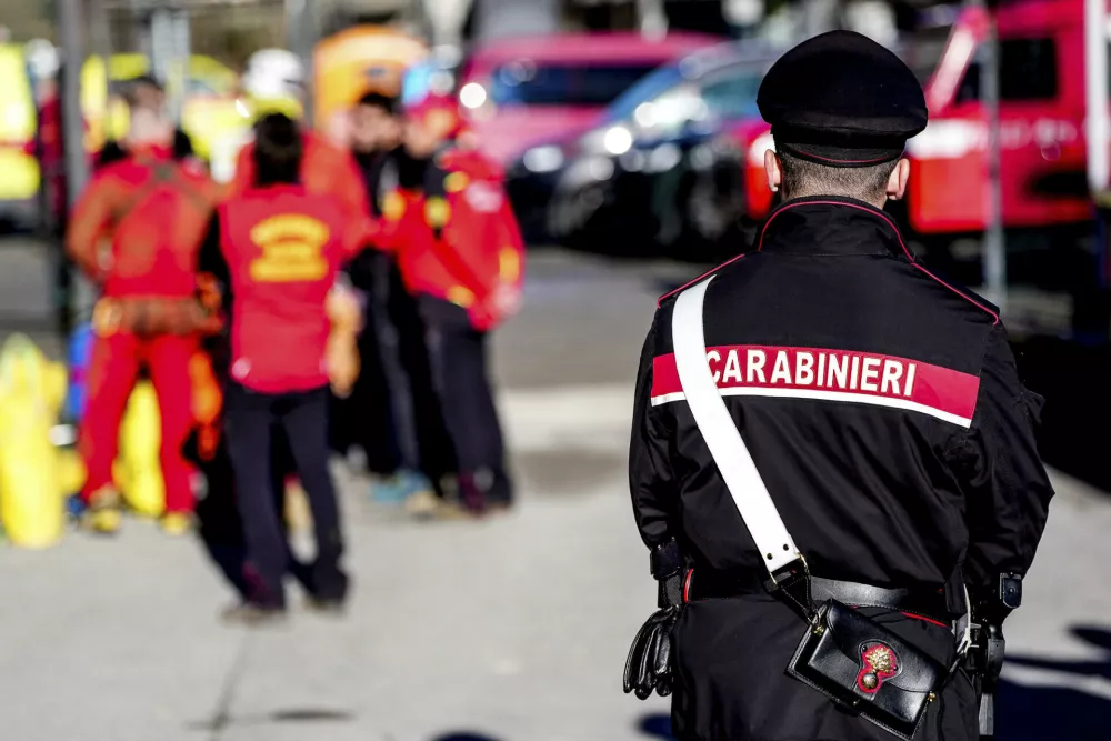 Emergency cervices attend a rescue operation to free Ottavia Piana, an expert spelunker who was trapped while exploring the cave of Bueno Fonteno, near Bergamo, Italy, Sunday, Dec. 15, 2024 (Photo by Spada/LaPresse via AP)