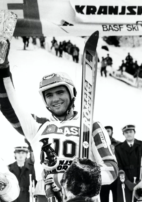 Rok Petrovi leta 1985, zmagovalec slaloma -- Svetovni pokal Kranjska Gora - 22. december 1985