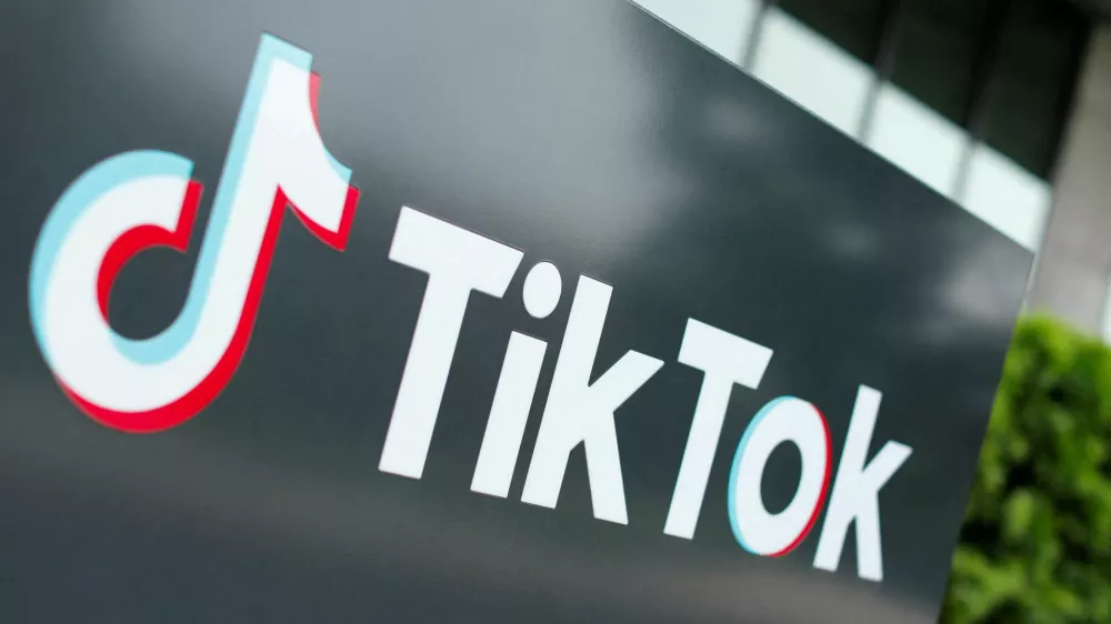 FILE PHOTO: The TikTok logo is pictured outside the company's U.S. head office in Culver City, California, U.S., September 15, 2020.  REUTERS/Mike Blake/File Photo