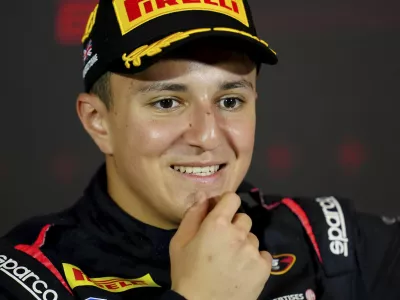 Isack Hadjar is seen in Silverstone, Britain, July 7, 2024. (David Davies/PA via AP)