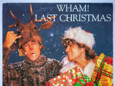 2RYK2AD Picture cover of the seven inch vinyl version of Last Christmas by Wham!, which was originally released in 1984