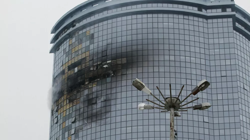 A view shows a damaged multi-storey residential building following an alleged Ukrainian drone attack in the course of Russia-Ukraine conflict, in Kazan, Russia December 21, 2024. REUTERS/Stringer