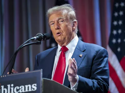 FILE - President-elect Donald Trump speaks during a meeting with the House GOP conference, Nov. 13, 2024, in Washington. (Allison Robbert/Pool Photo via AP, File)