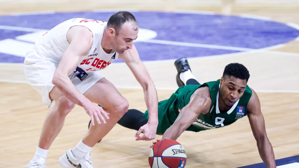 Brynton Lemar in action during ABA League 2024/2025 basketball match between Cedevita Olimpija and SC Derby in Hala Tivoli, Ljubljana, Slovenia on December 21, 2024. Photo: Filip Barbalic