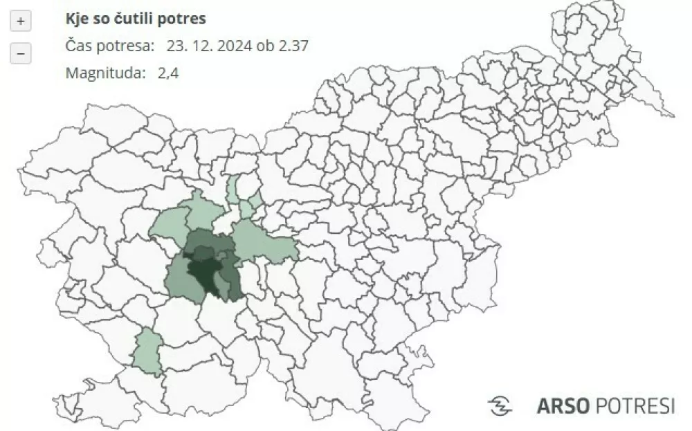 Potres v bližini Vrhnike