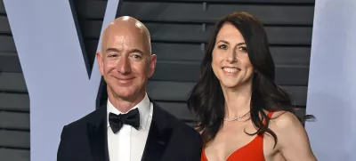 ﻿FILE - In this March 4, 2018 file photo, Jeff Bezos and wife MacKenzie Bezos arrive at the Vanity Fair Oscar Party in Beverly Hills, Calif. The founder of Amazon and his wife have made their largest political donation to date, giving  million to With Honor, a nonpartisan political-action committee devoted to helping military veterans running for Congress. (Photo by Evan Agostini/Invision/AP, File)