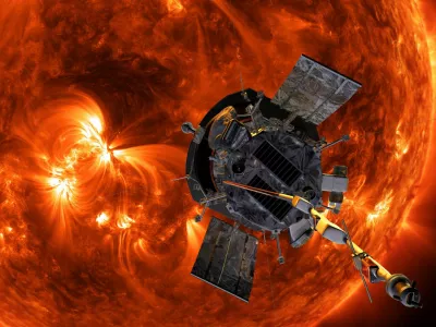 A 2018 artist's concept shows the Parker Solar Probe spacecraft flying into the Sun's outer atmosphere, called the corona, on a mission to help scientists learn more about the Sun.  NASA/Johns Hopkins APL/Steve Gribben/Handout via REUTERS THIS IMAGE HAS BEEN SUPPLIED BY A THIRD PARTY