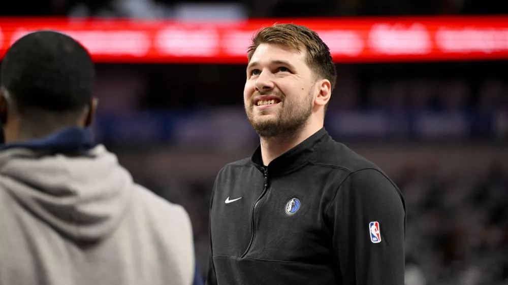 Mar 13, 2024; Dallas, Texas, USA; Dallas Mavericks guard Luka Doncic (77) warms up before the game between the Dallas Mavericks and the Golden State Warriors at the American Airlines Center. Mandatory Credit: Jerome Miron-USA TODAY Sports