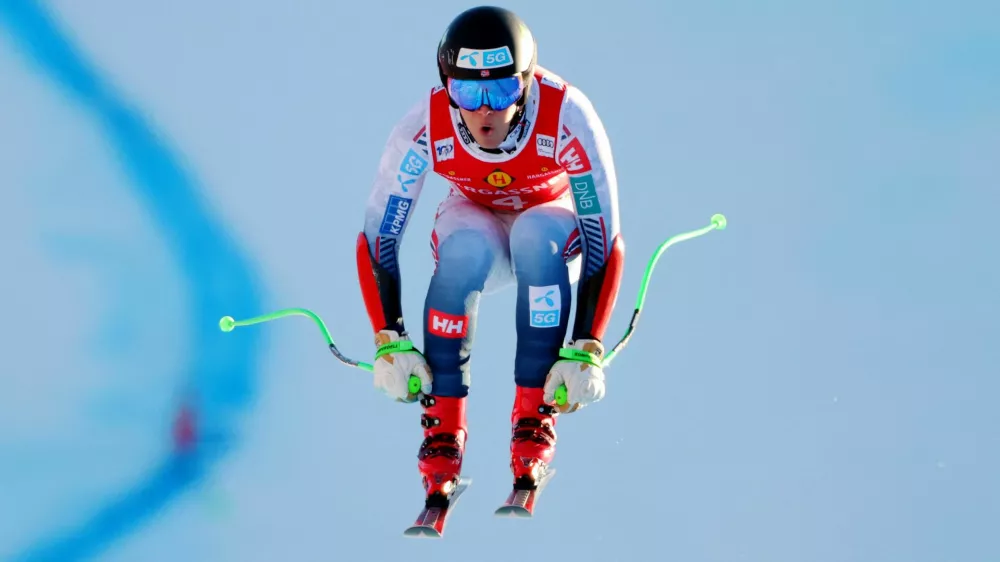 Alpine Skiing - FIS Alpine Ski World Cup - Men's Super G - Bormio, Italy - December 29, 2024 Norway's Fredrik Moeller in action REUTERS/Denis Balibouse