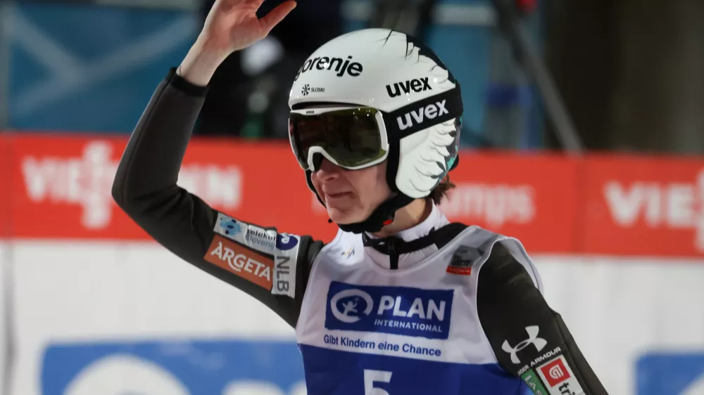 01 January 2025, Bavaria, Oberstdorf: Slovenia's Ski jumper Nika Prevc celebrates after winning the women's large hill 2nd round of the ski jumping Two Nights Tour. Photo: Karl-Josef Hildenbrand/dpa