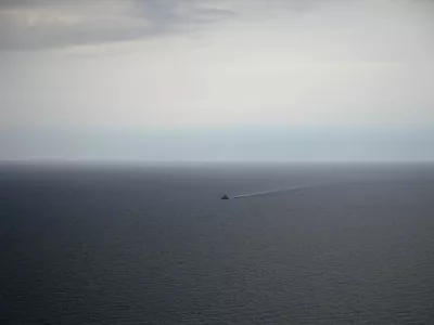 A navy ship is seen during the Baltops 22 exercise in Baltic Sea, June 7, 2022. Picture taken June 7, 2022. REUTERS/Stoyan Nenov