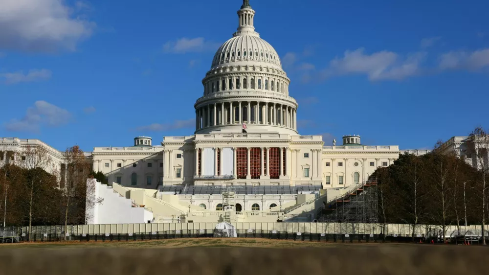 A general view shows preparations underway for the upcoming presidential inauguration for U.S. President-elect Donald Trump, at the U.S. Capitol building in Washington, U.S., January 4, 2025. REUTERS/Fabrizio Bensch